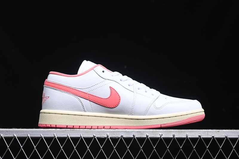 Nike Air Jordan 1 Low Sail Pink Sole White Sneakers