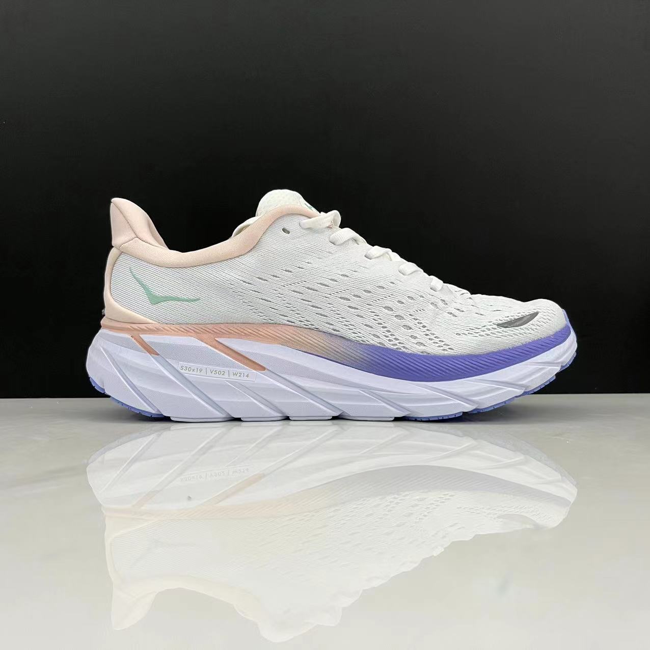 Hoka One One Clifton 8 Women's Fashion Shoes Shock-absorbing Sneakers White