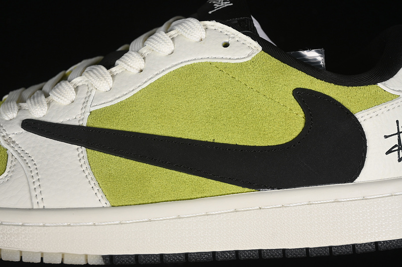Nike Air Jordan 1 Low Travis Scott Fragment Design Black White Green Sneakers