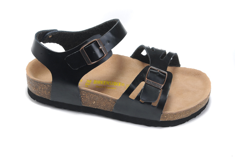 Birkenstock Single Button Black Butterfly Matte Leather Sandals