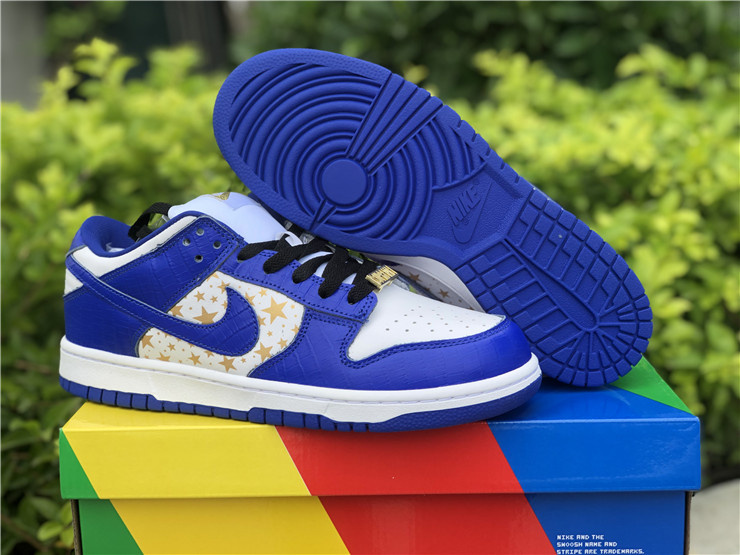Nike SB Dunk Low Supreme Stars Hyper Royal Sneakers
