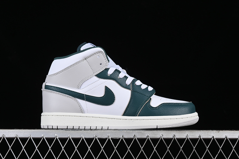 Nike Air Jordan 1 Mid Oxidized Green White Sail Neutral Grey Sneakers