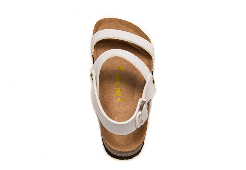 Birkenstock White Casual Matte Leather Strappy Sandals