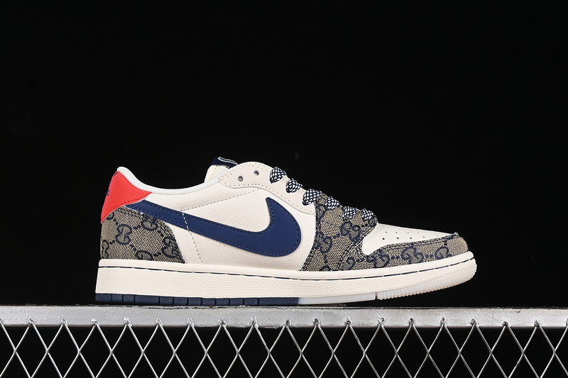 Nike Air Jordan 1 Low OG SP Travis Scott Fragment Design White Grey Blue Red Sneakers