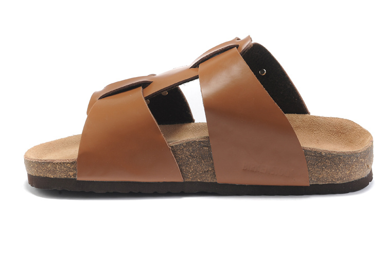 Birkenstock Two-Button Brown Matte Leather Individuality Slippers