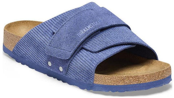 Birkenstock Kyoto Corduroy Indigo Suede Embossed Narrow Fit 1025704 Fashion Slippers