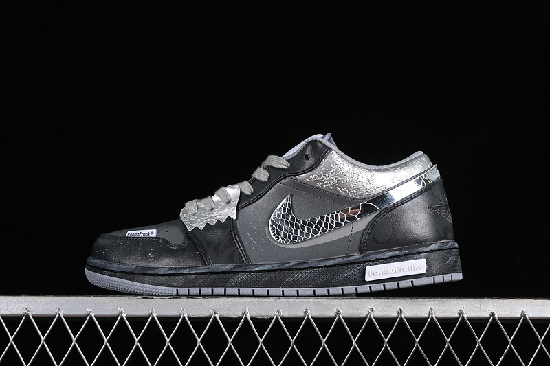Nike Air Jordan 1 Low Black Grey Silver Sneakers