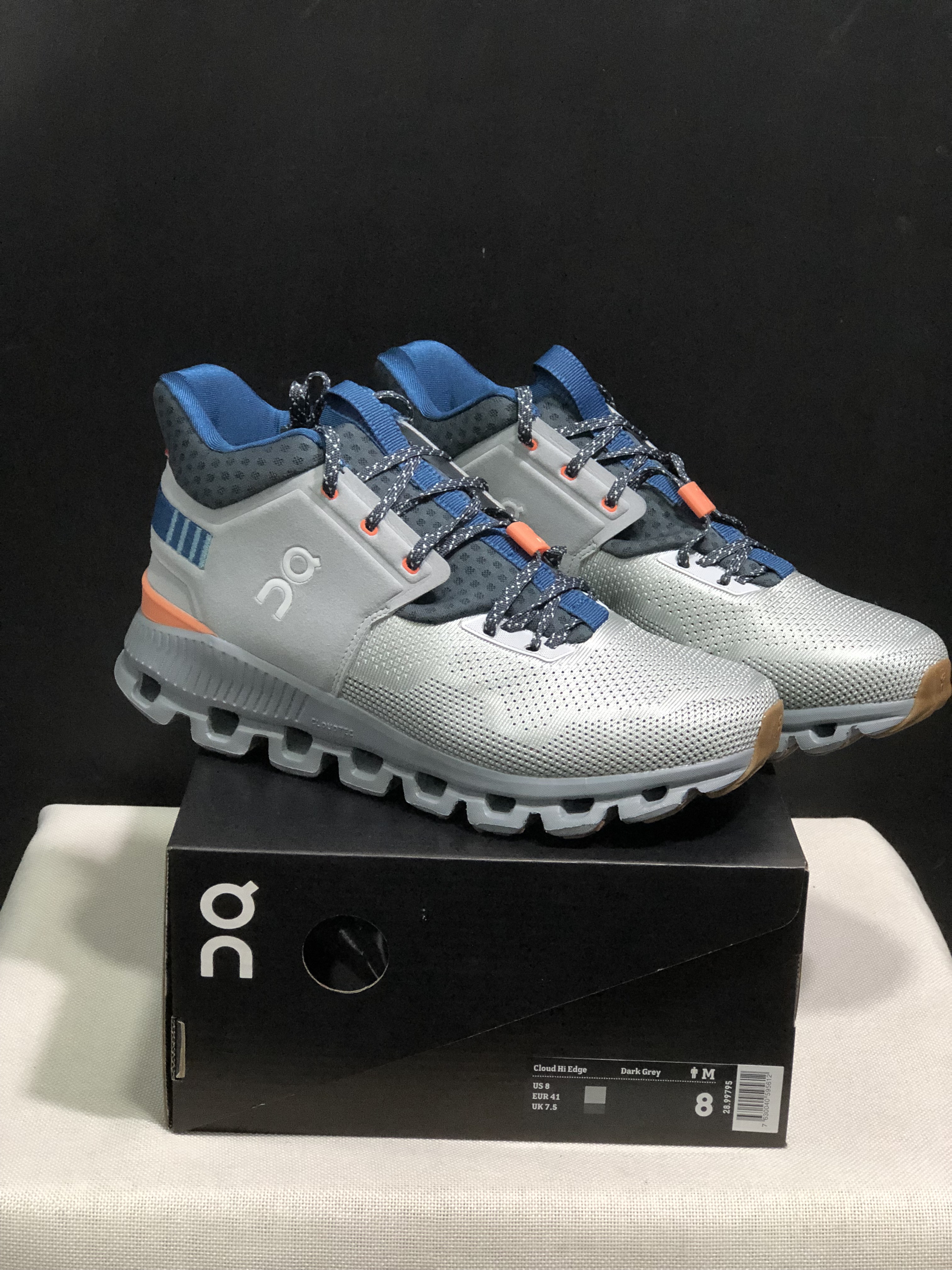 On Running Cloud Hi Edge Outdoor Training Running Shoes Silver Gray