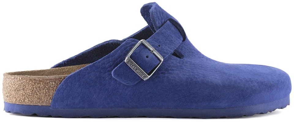 Birkenstock Boston Nubuck Leather Indigo Blue 1025020 Fashion Slippers