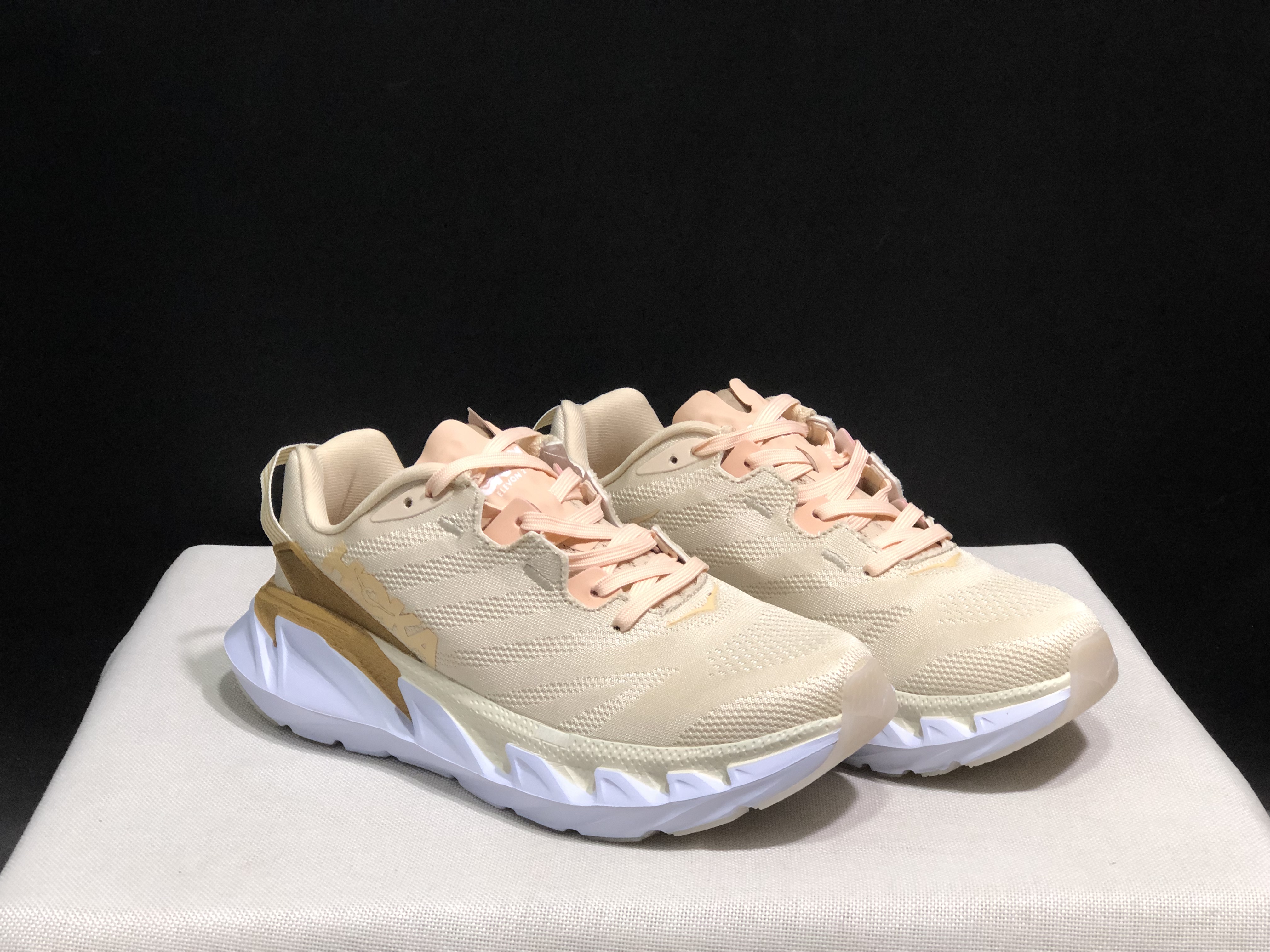 Hoka One One Elevon 2 Anti-slip Wear-resistant Running Shoes Sneakers Cream