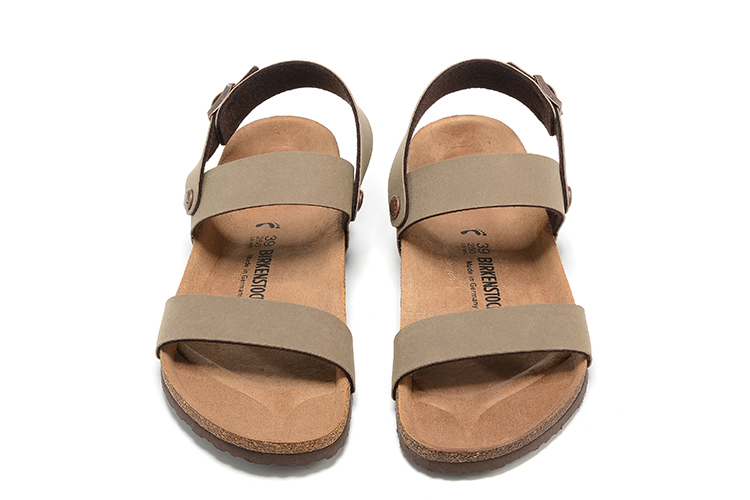 Birkenstock Light Brown Casual Scrub Leather Strappy Sandals