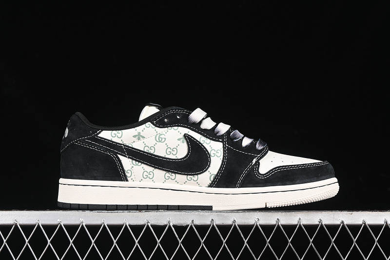 Travis Scott Fragment Design Nike Air Jordan 1 Low Gucci OG SP Black White Sneakers