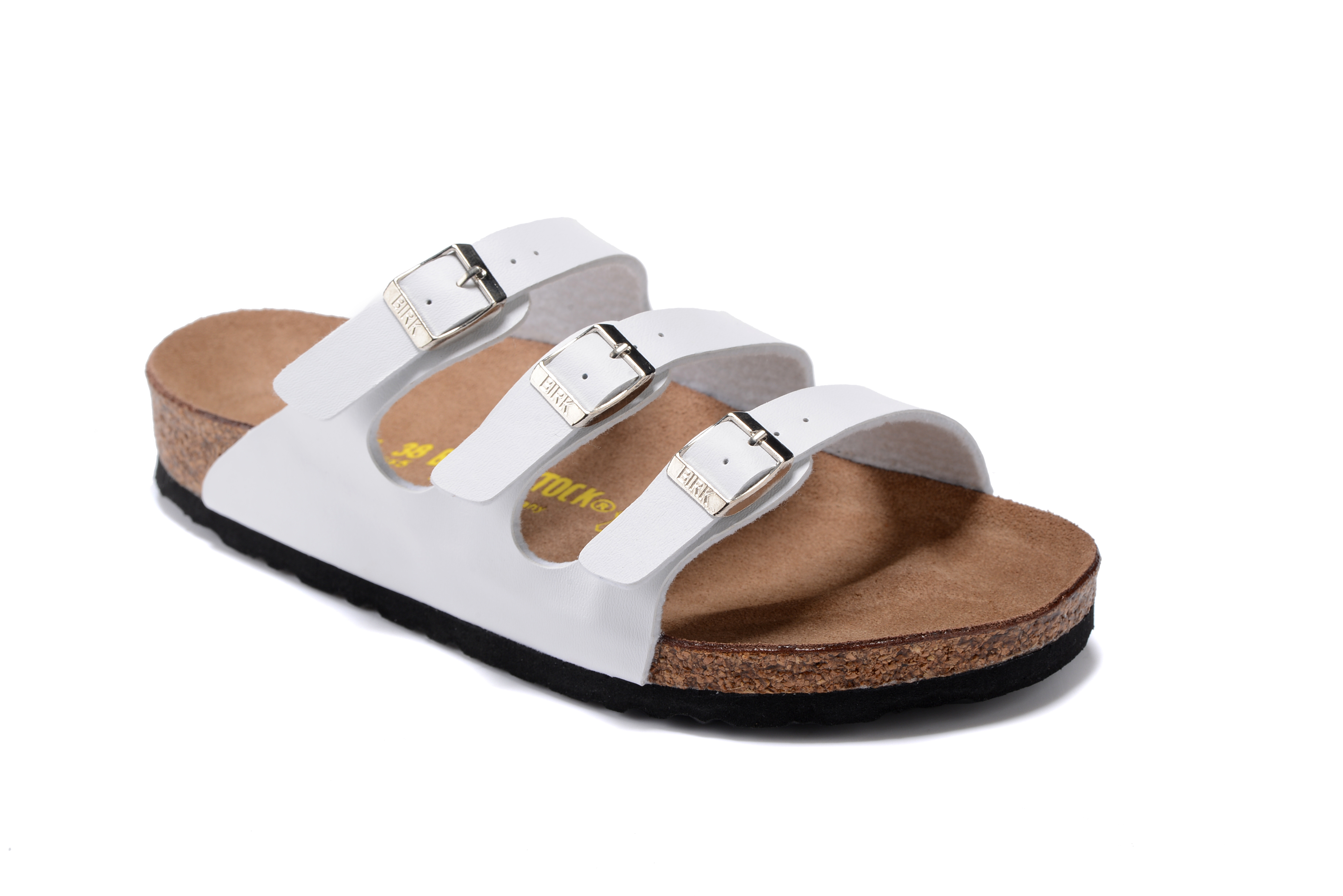 Birkenstock Florida White Three-Breasted Matte Leather Sandals