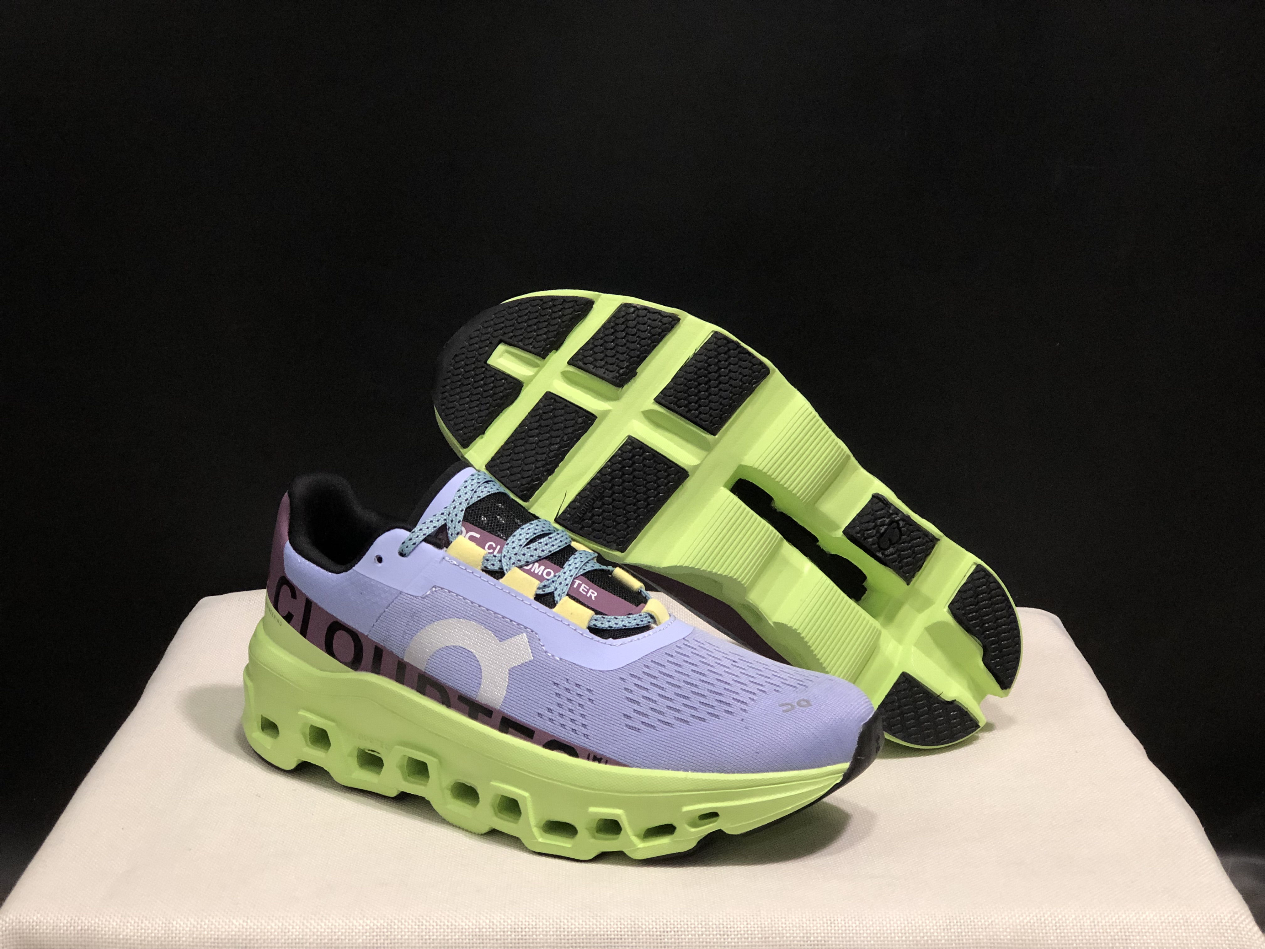 On Running Cloudmonster Anti-Slip Running Shoes Light Purple/Green