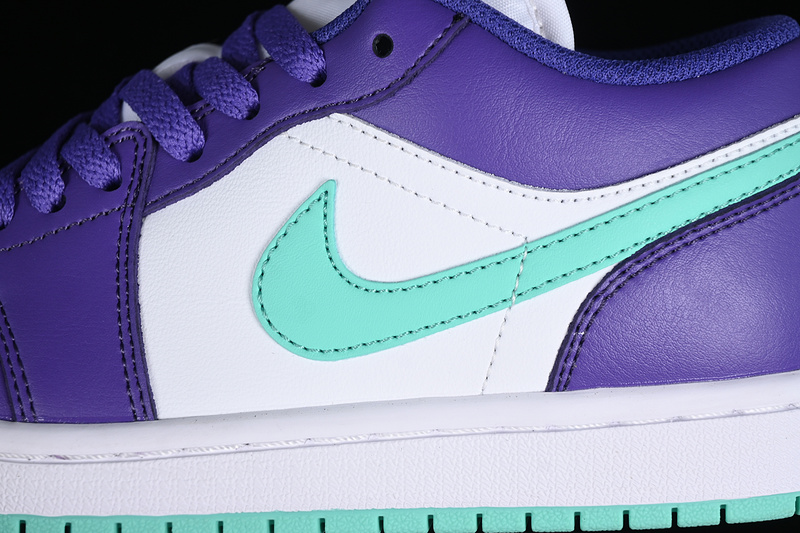 Nike Air Jordan 1 Low SE Hornets Psychic Purple Hyper Jade White Cone Sneakers