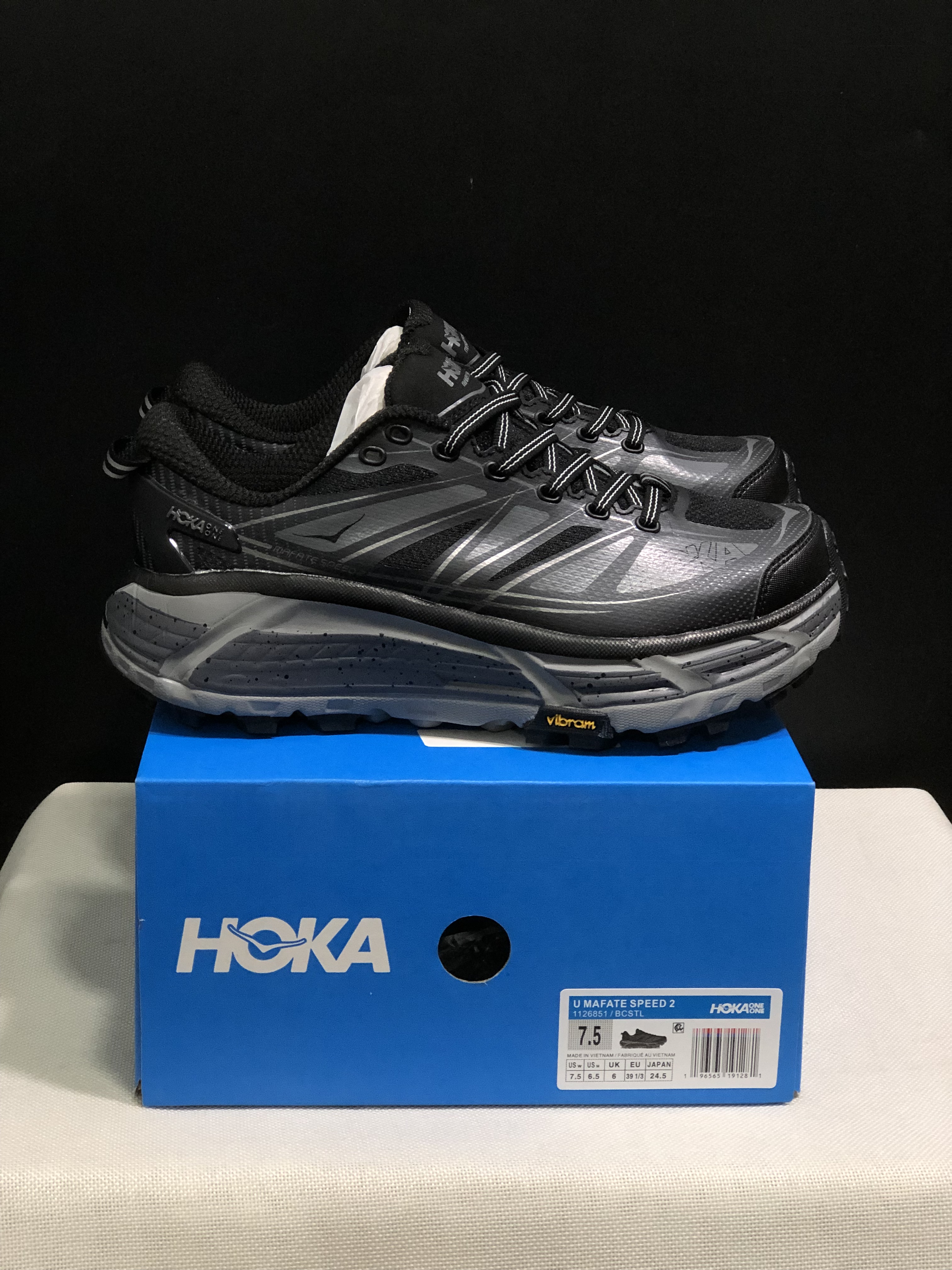 Hoka One One Mafate Speed 2 Mountain Anti-slip Running Shoes Sneakers Black