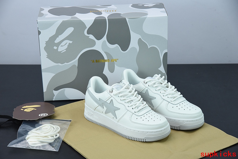 A Bathing Ape Bape Sneaker White Gray