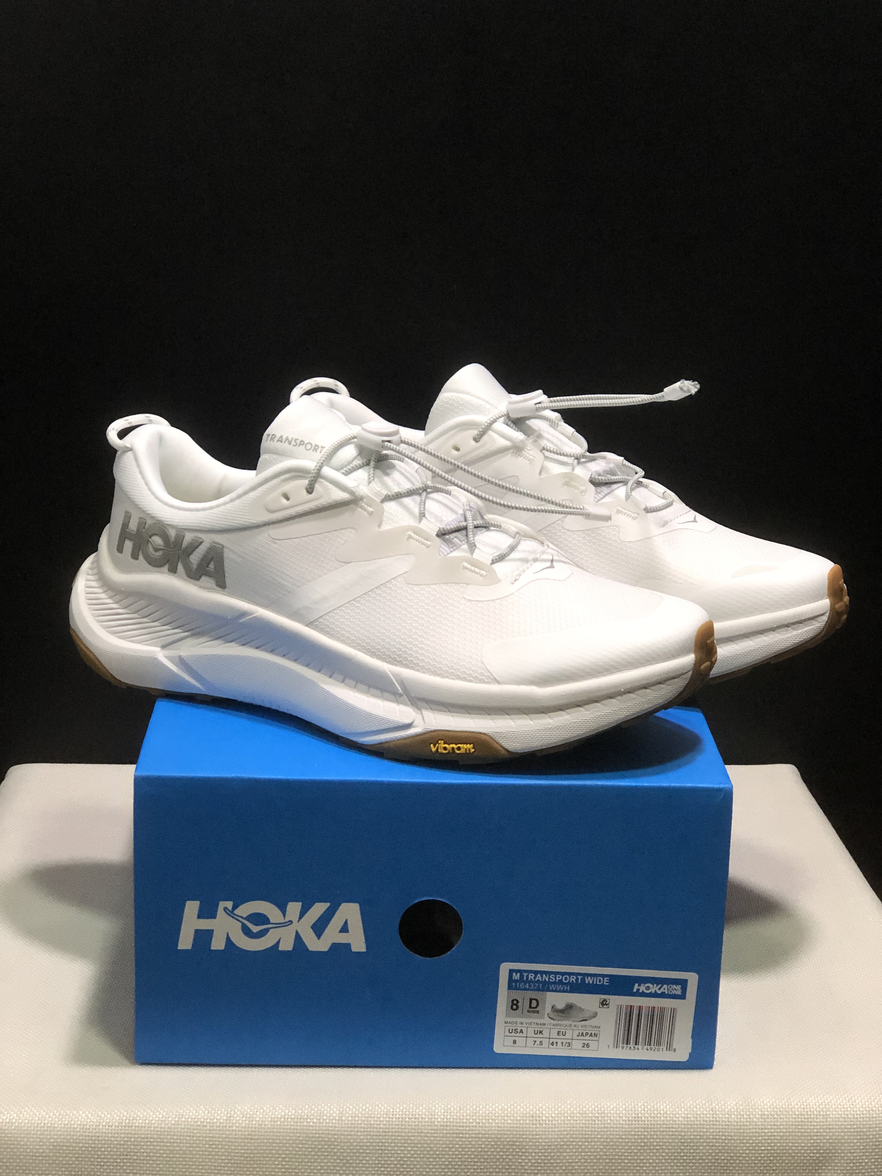 Hoka One One Transport Drawstring Low-top Running Shoes Sneakers White