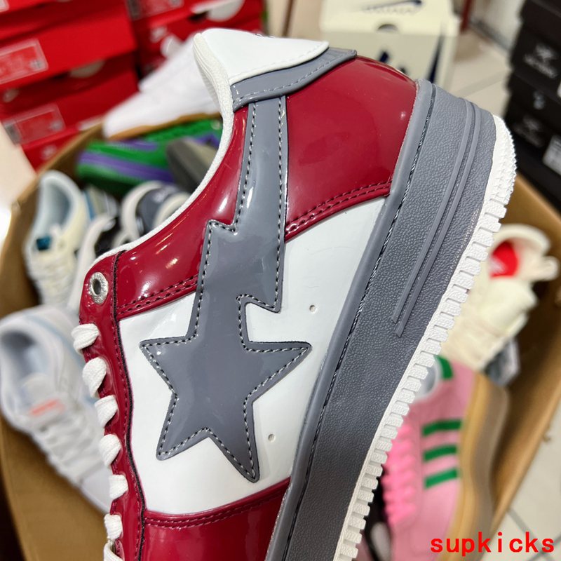 A Bathing Ape Bape Sta Low Red Gray