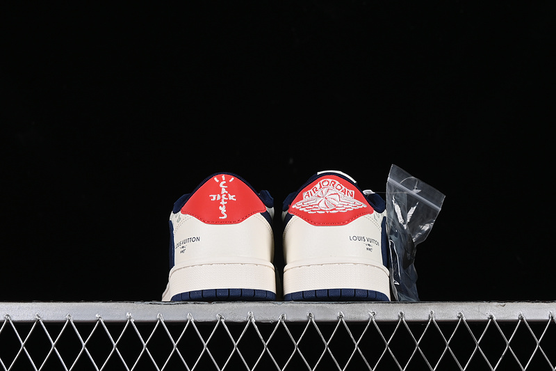Nike Air Jordan 1 Low OG SP Travis Scott Fragment Design LV Blue Red White Sneakers