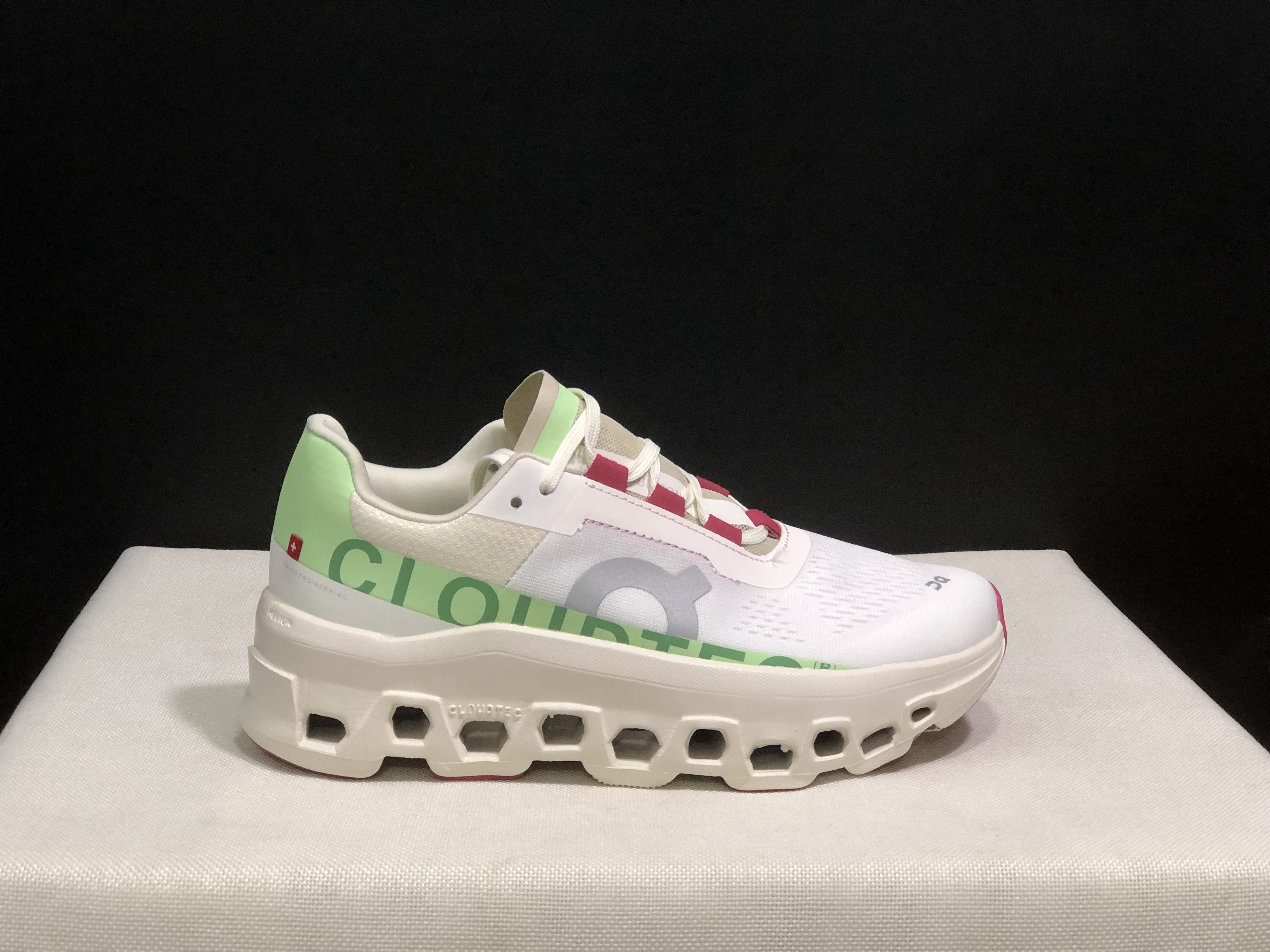 On Running Cloudmonster Anti-Slip Running Shoes White/Green