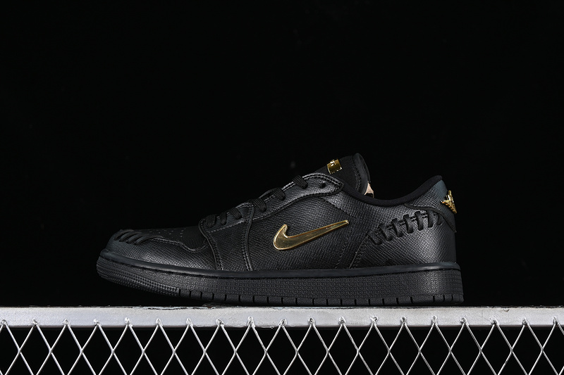 Nike Air Jordan 1 Low Method Of Make Metal Gold Label Black Sneakers