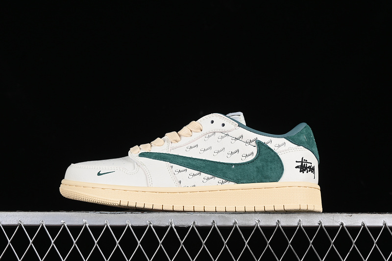 Nike Air Jordan 1 Low OG SP Travis Scott Fragment Design White Green Coconut Milk Sole Sneakers