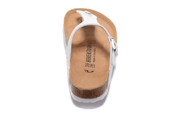 Birkenstock White Matte Leather Casual Flip Flops