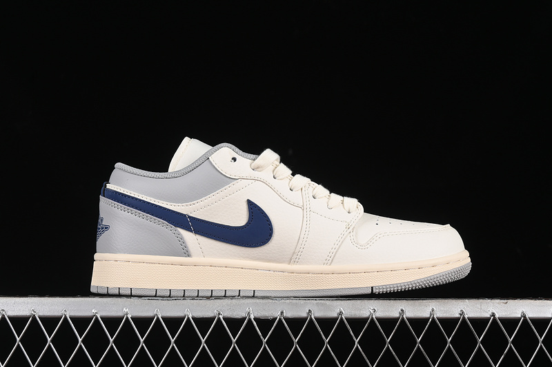 Nike Air Jordan 1 Low BAPE White Grey Blue Sneakers