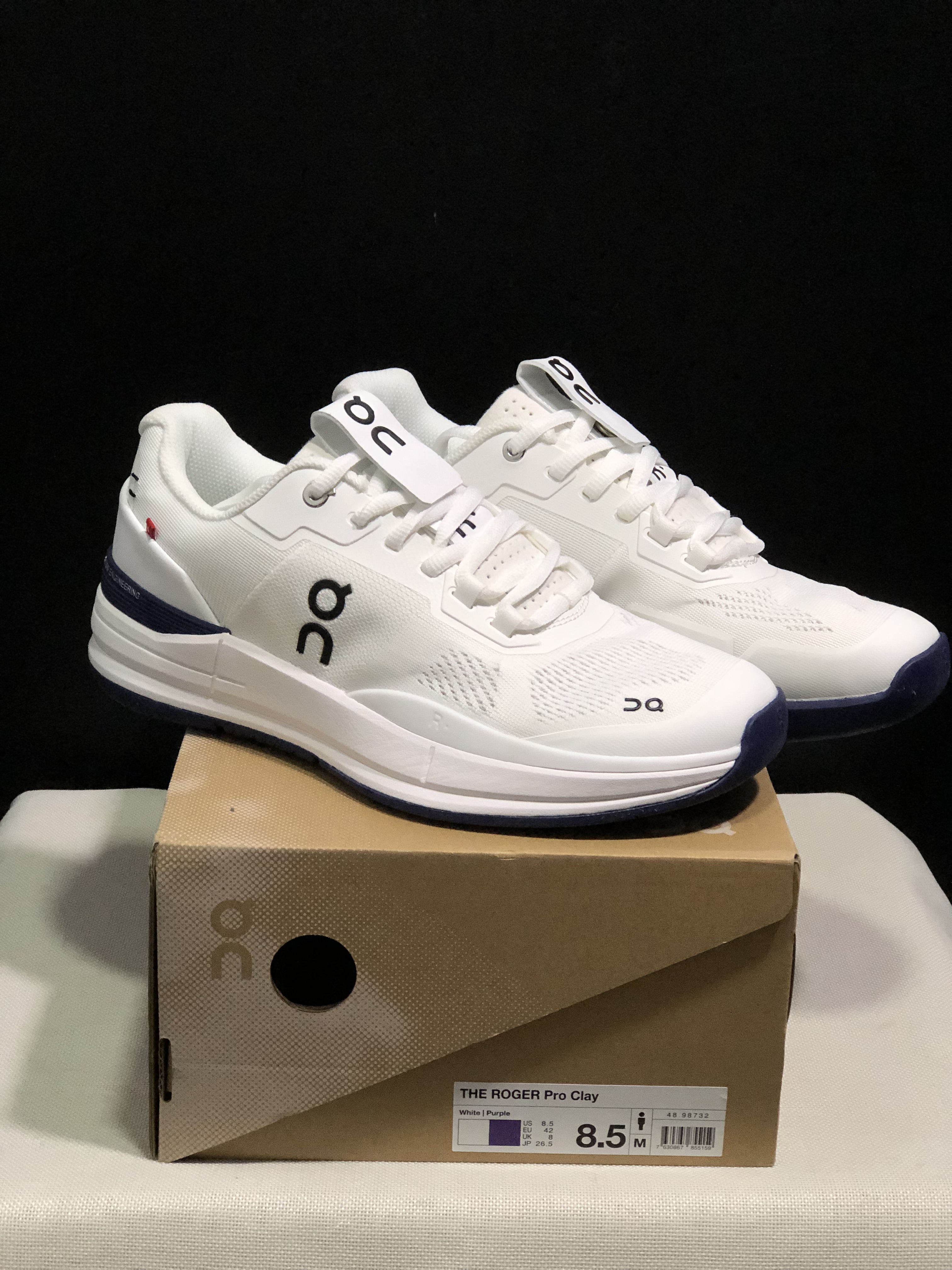 On Running The Roger Rro Durable And Breathable Tennis Shoes White/Dark Purple