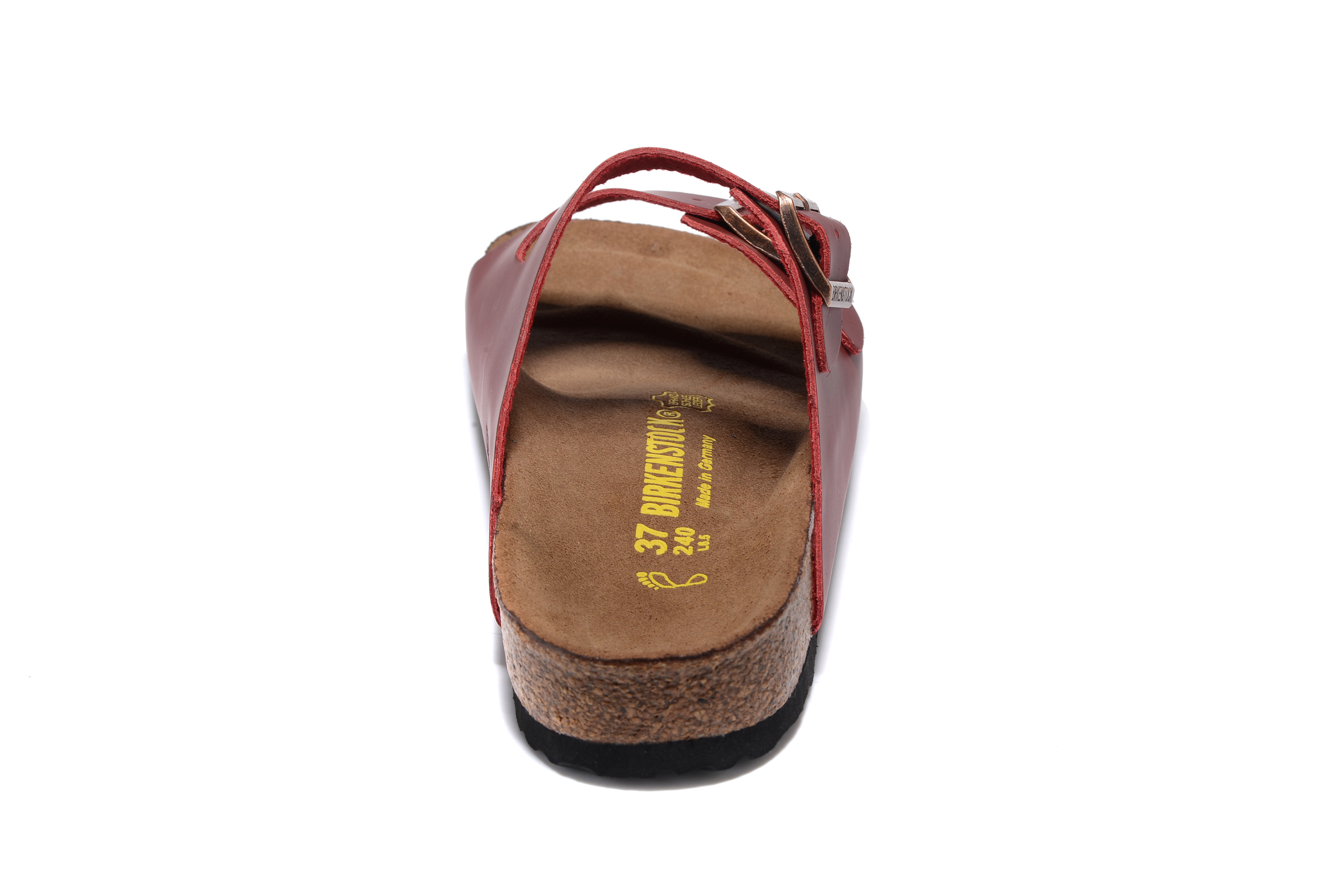 Birkenstock Arizona Wine Red Two Buckle Matte Leather Sandals