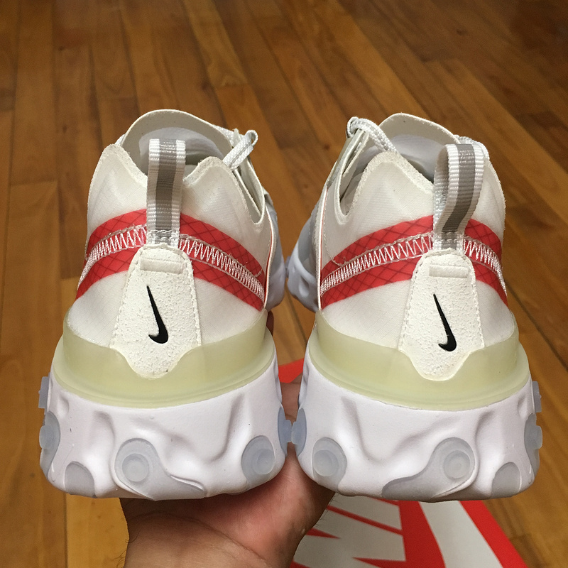 Nike React Element 87 Sail White Light Bone Red Sneakers