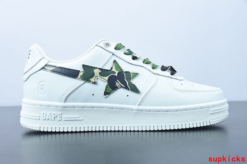 A Bathing Ape Bape Sta Low White ABC Camo Green (2021)