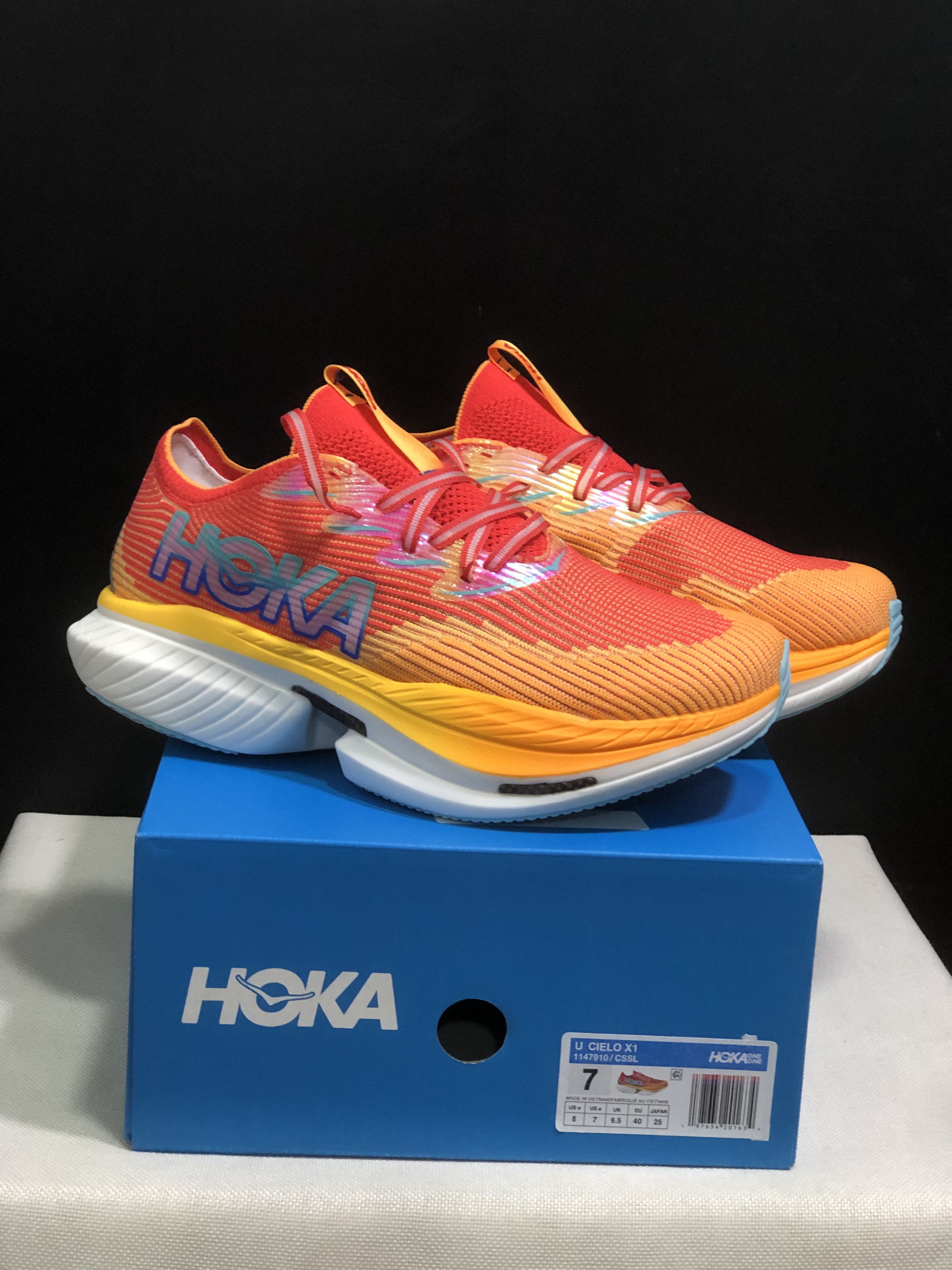 Hoka One One Cielo X1 Comfortable Casual Running Shoes Sneakers Orange