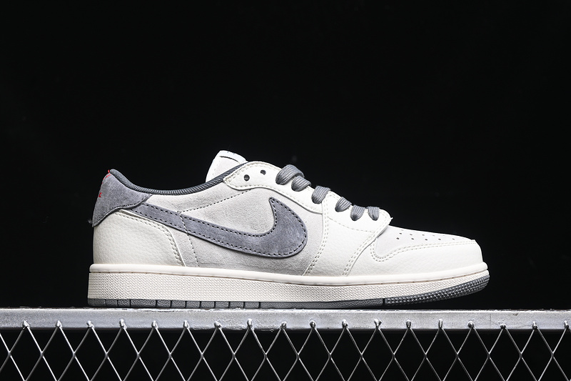 Travis Scott Fragment Design Nike Air Jordan 1 Low OG SP Grey White Casual Fashion Sneakers