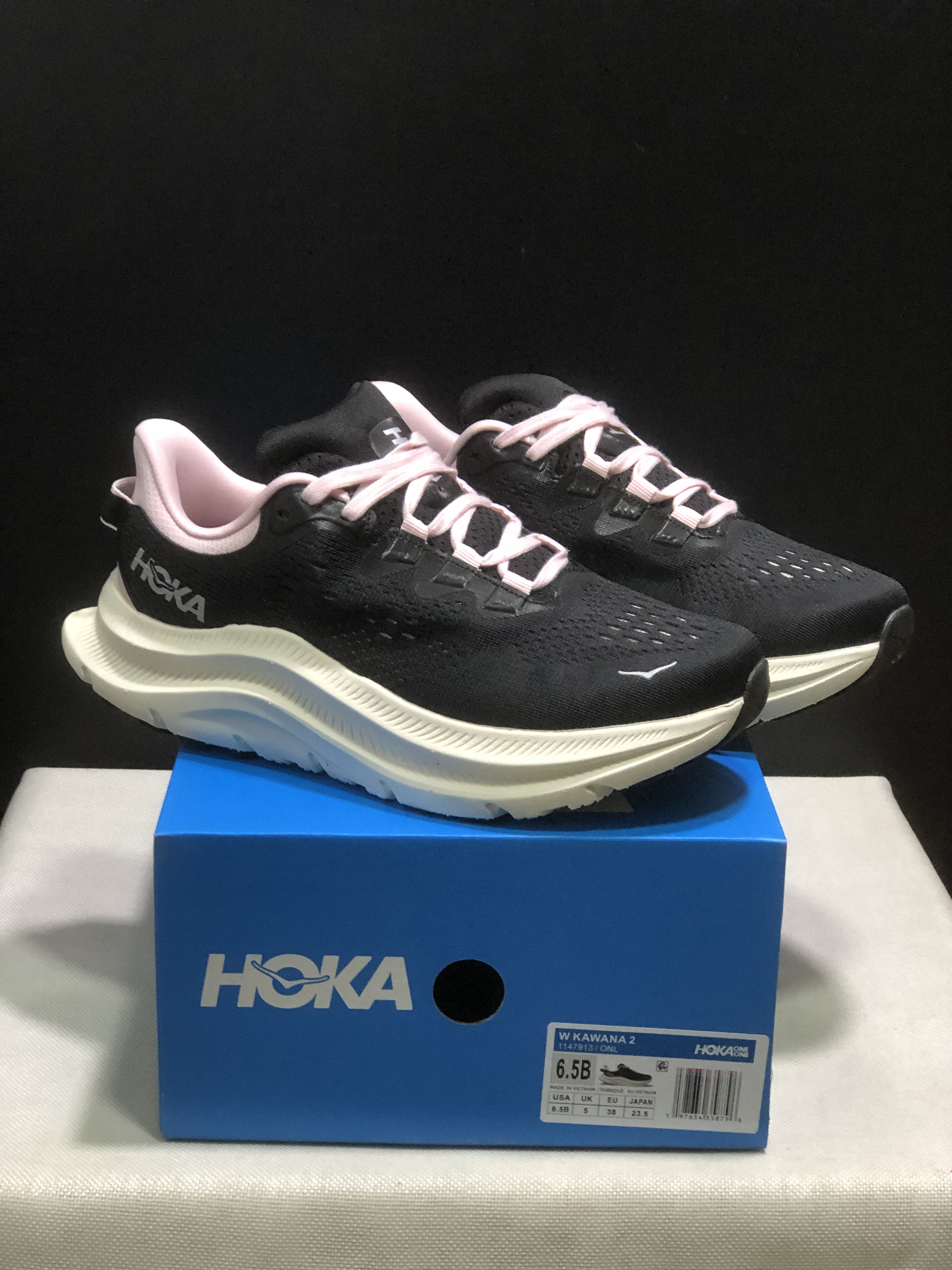 Hoka One One Kawana 2 Comfortable Casual Running Shoes Sneakers Black/White