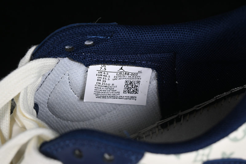 Nike Air Jordan 1 Low OG SP Travis Scott Fragment Design LV Blue Red White Sneakers