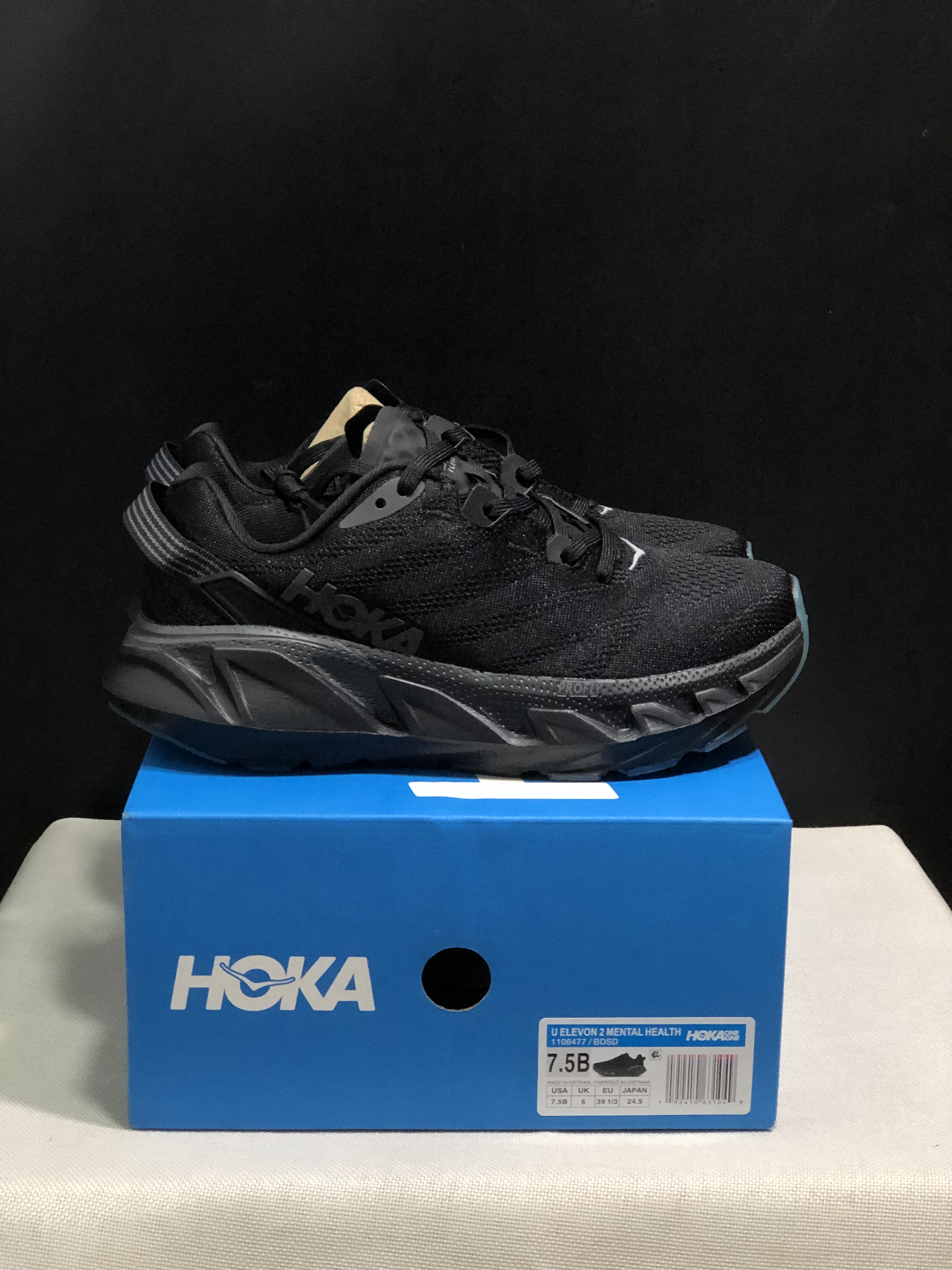 Hoka One One Elevon 2 Anti-slip Wear-resistant Running Shoes Sneakers Black