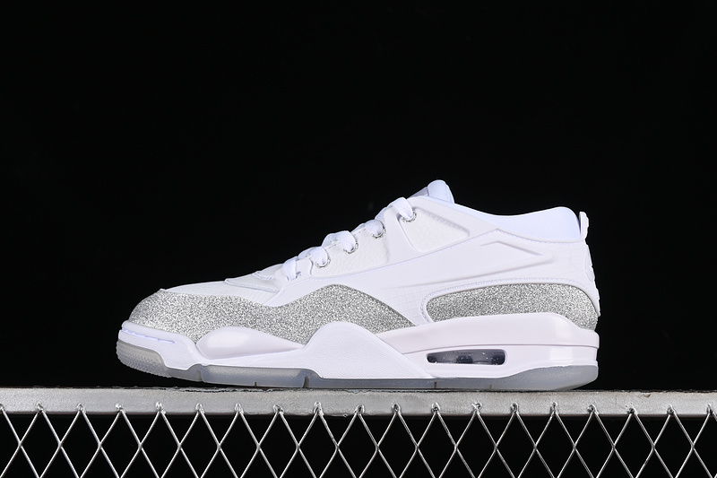 Nike Air Jordan 4 Remastered Gray Flash White Sneakers