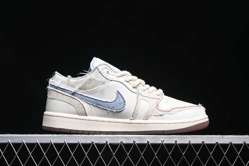 Nike Air Jordan 1 Low Phantom Coconut Milk Light Armory Blue Sneakers
