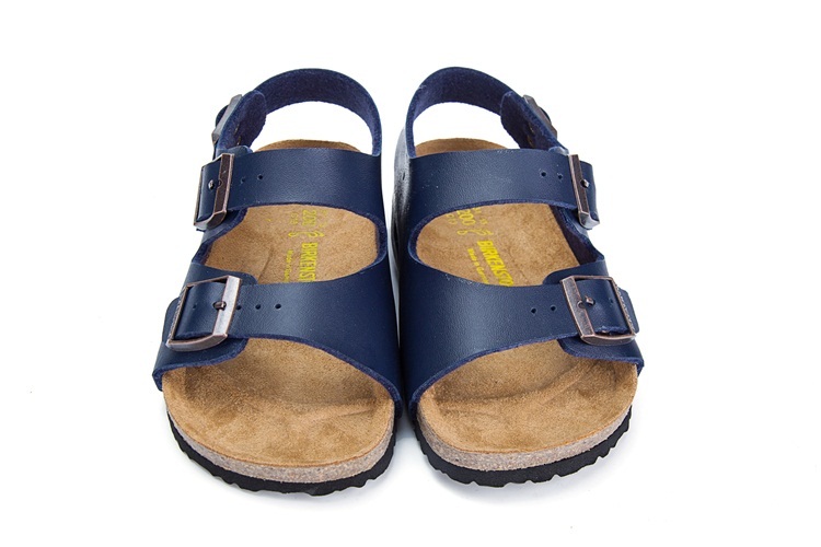 Birkenstock Two-Button Navy Matte Leather Casual Sandals