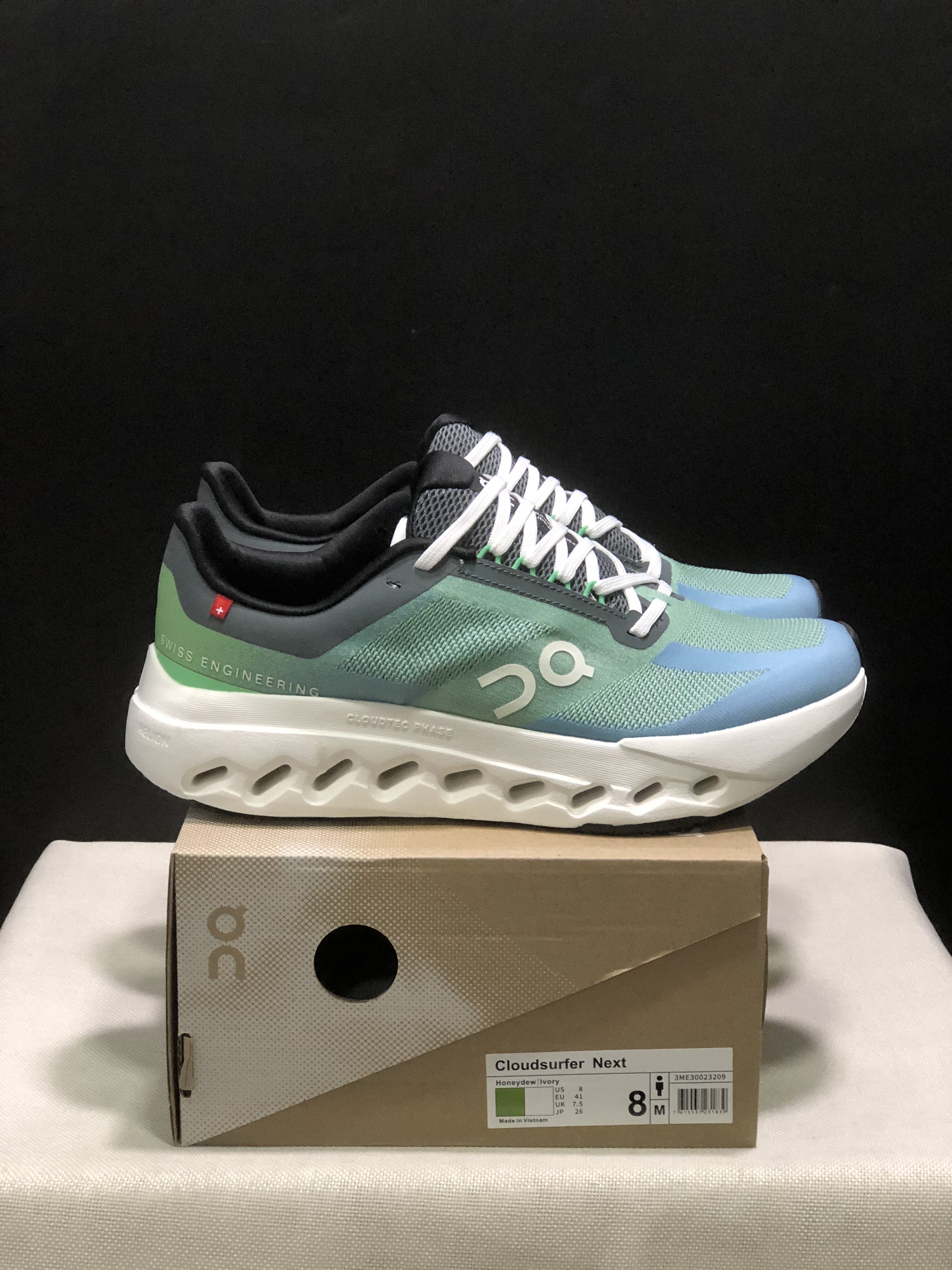 On Running Cloudsurfer Next Casual Running Shoes Green Blue/Ivory