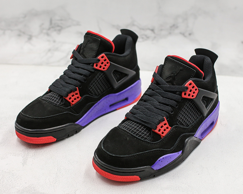 Nike Air Jordan 4 Retro NRG Raptors Black Court Purple Red Sneakers
