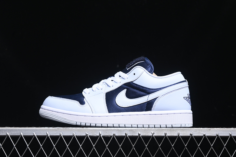 Nike Air Jordan 1 Low Football White Midnight Navy Sneakers