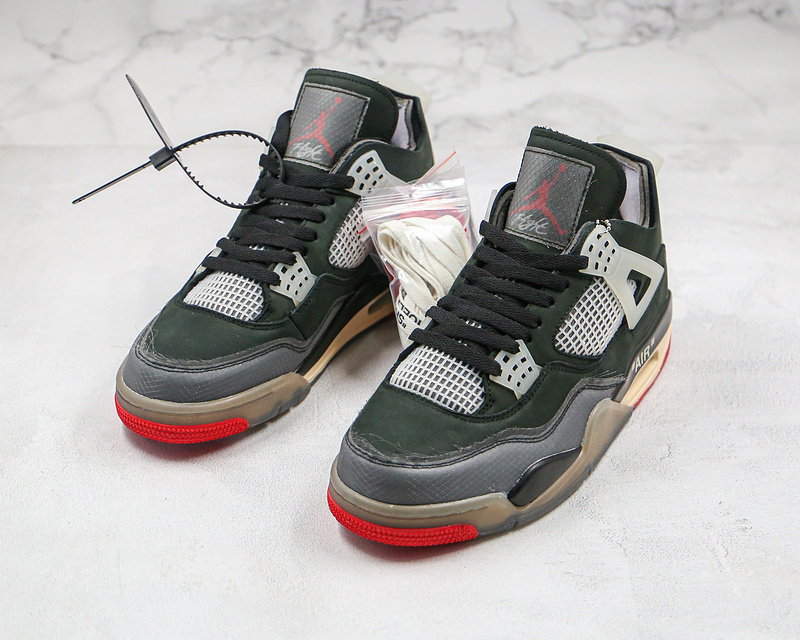 Nike Air Jordan 4 Retro Off-White Black Sneakers