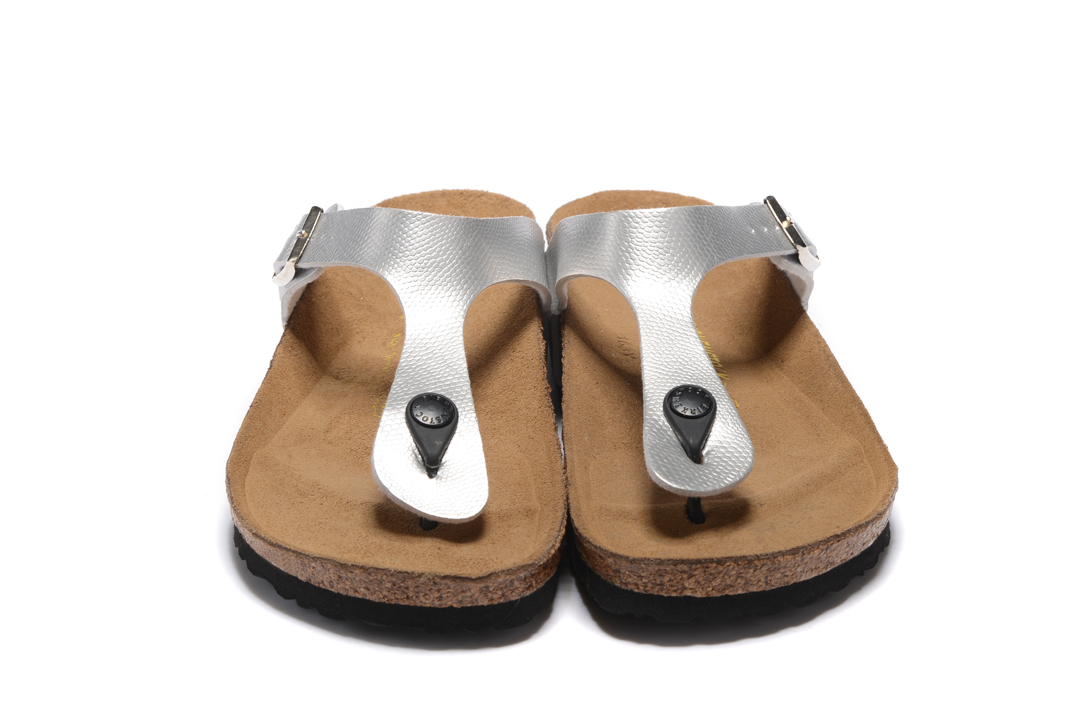 Birkenstock Gizeh Silver Snakeskin Flip Flops Leather Sandals