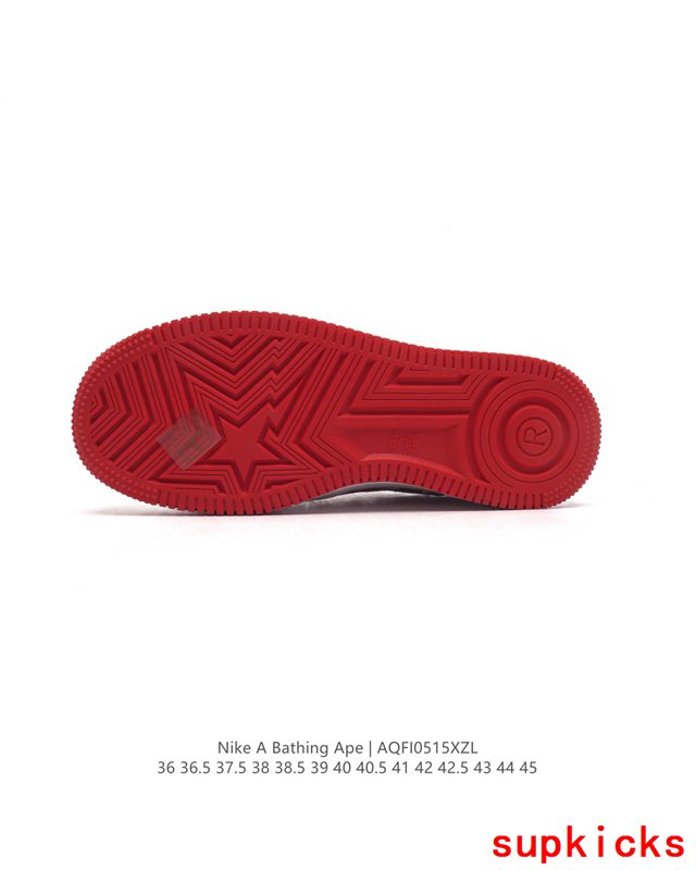 A Bathing Ape Bape Sta Low White Red