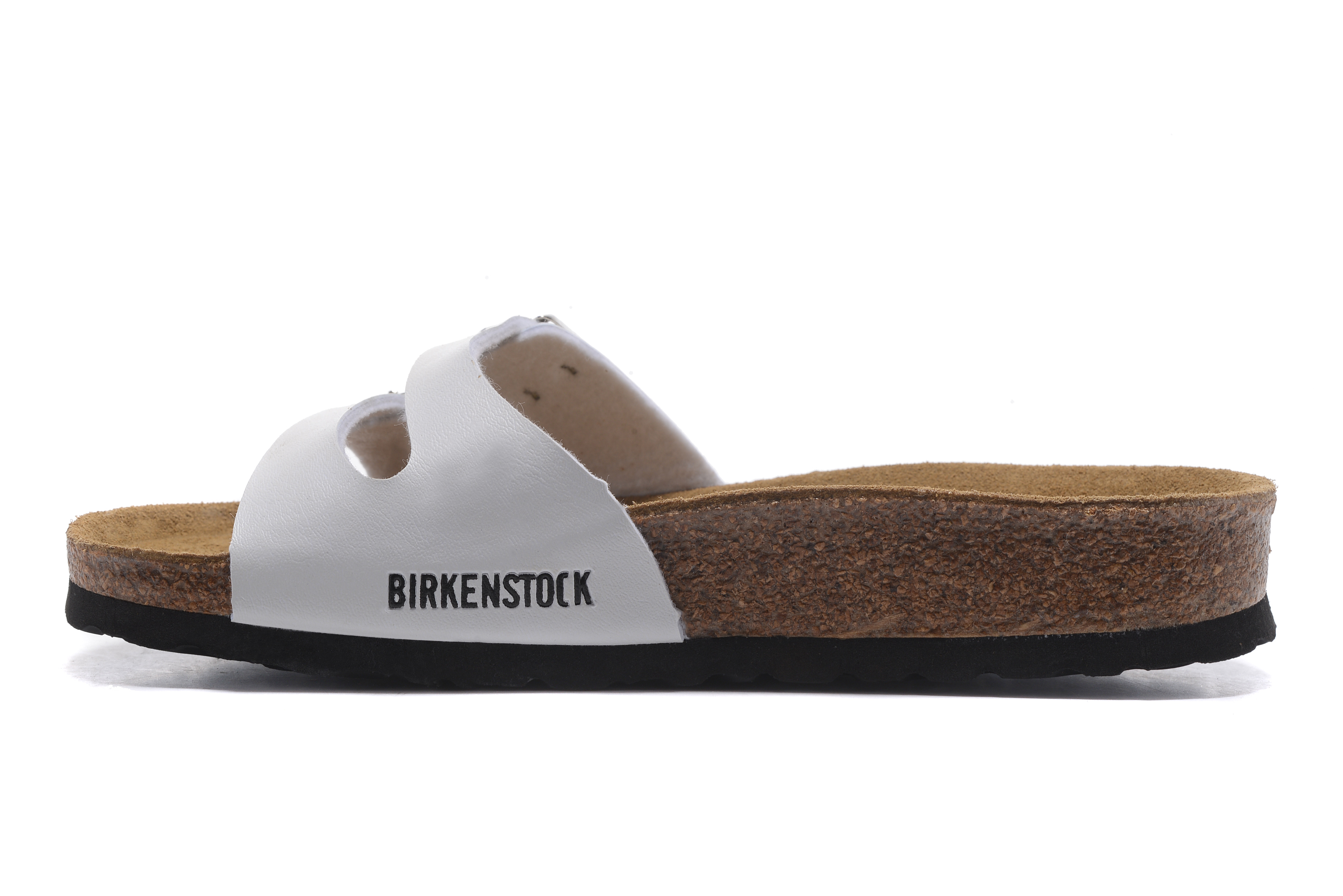 Birkenstock White Thin Belt Double Buckle Matte Leather Summer Sandals