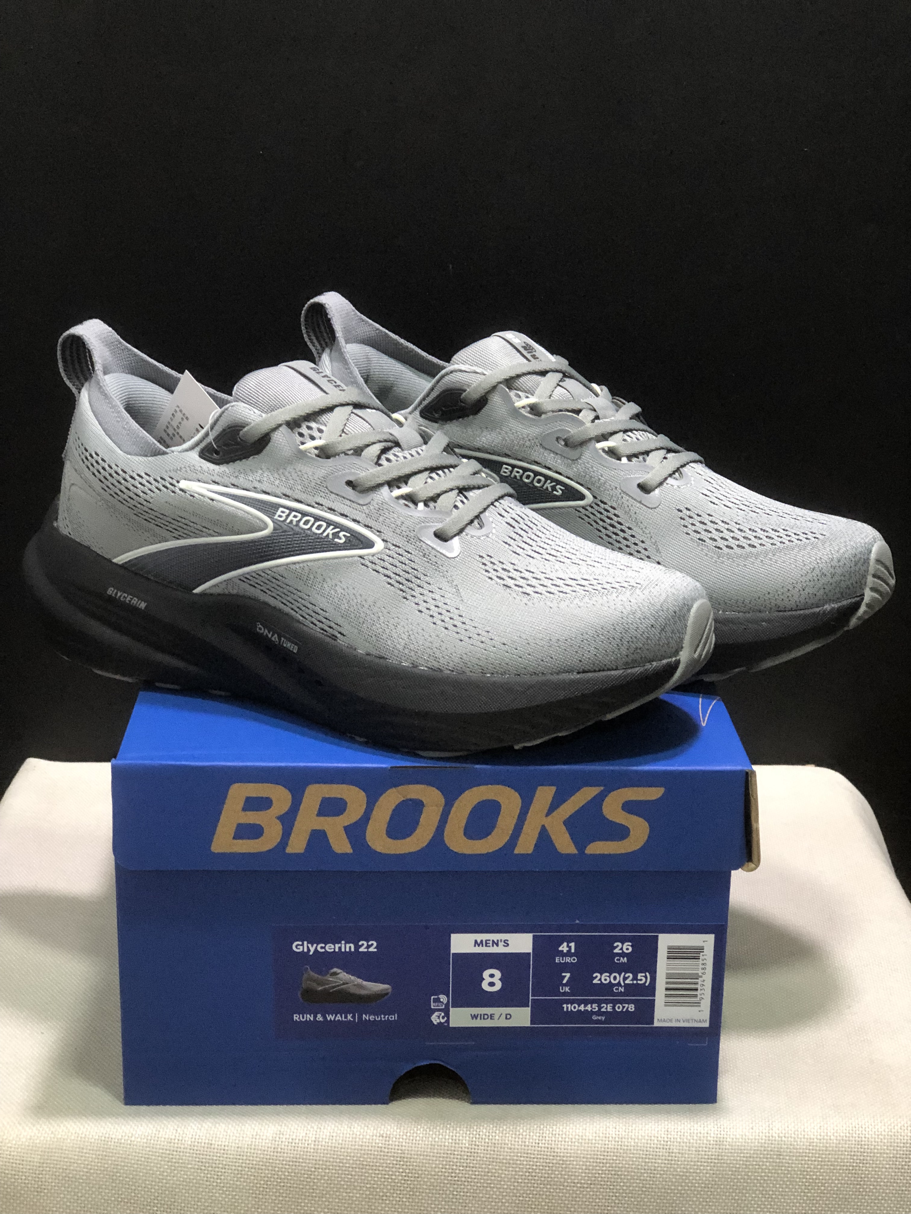 Brooks Glycerin 22 Comfortable Running Shoes Grey