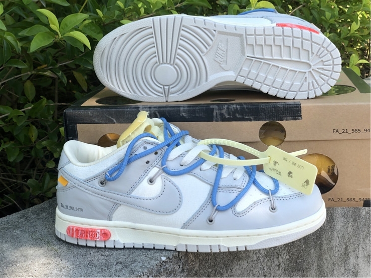 Nike Off-White Dunk Low Lot 05 of 50 Gray Sneakers